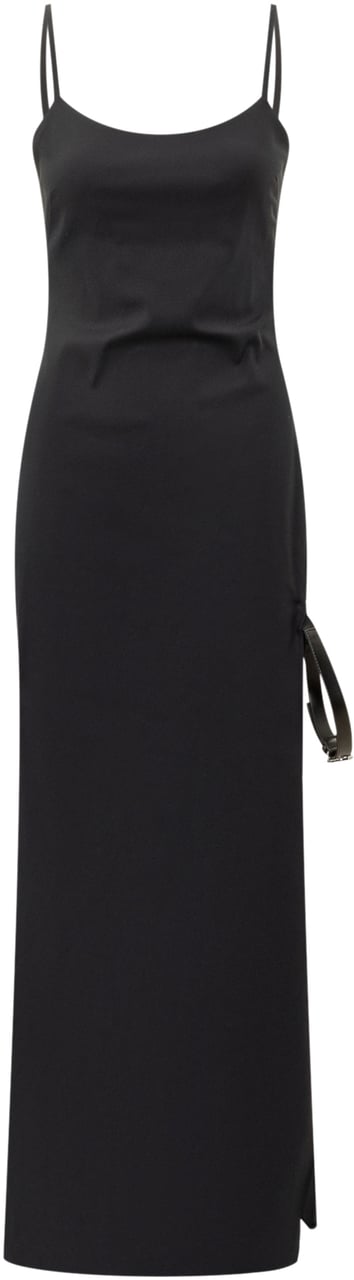 Coperni Coperni Abito Lungo Nero con Spalline Sottili Zwart
