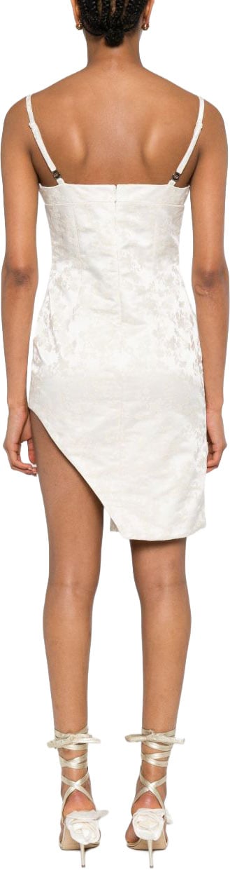 Coperni Mini Dress with Floral Jacquard Pattern Neutraal