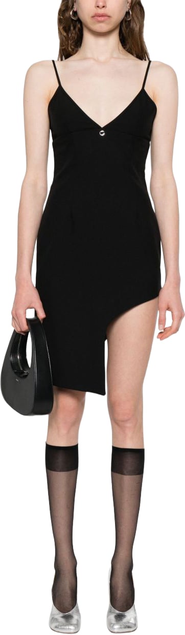Coperni Black Dress with Asymmetrical Hem Zwart
