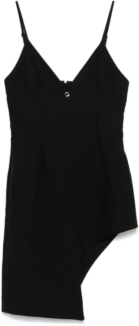 Coperni Black Dress with Asymmetrical Hem Zwart
