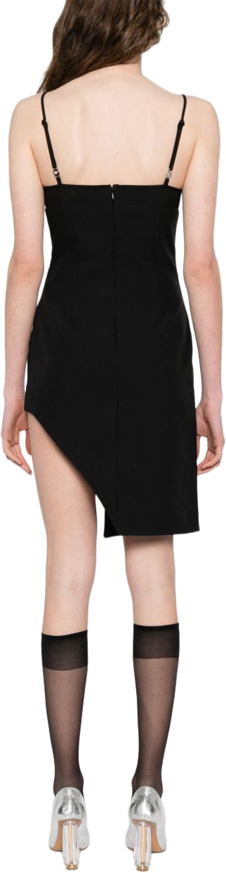 Coperni Black Dress with Asymmetrical Hem Zwart