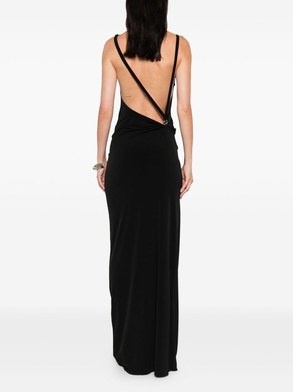 Coperni Floor-Length Cowl Neck Dress Zwart