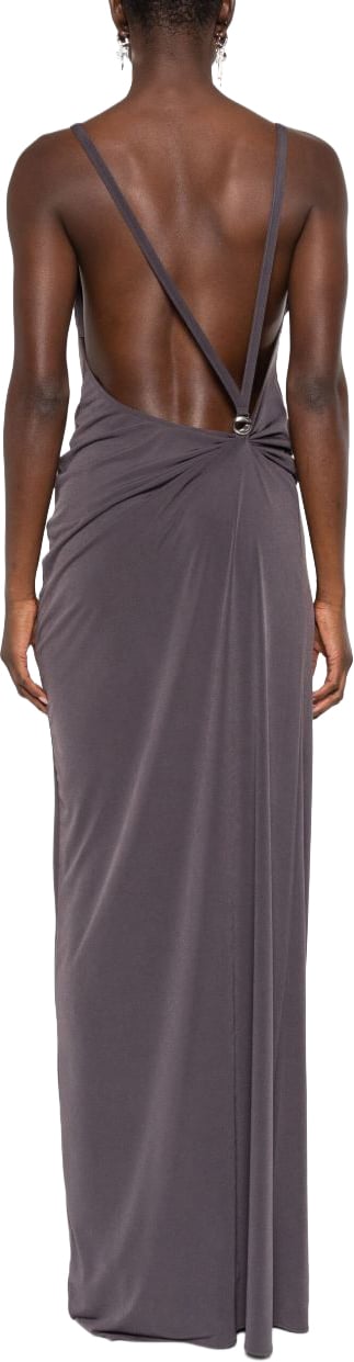 Coperni Maxi Dress with Draped Detailing Grijs