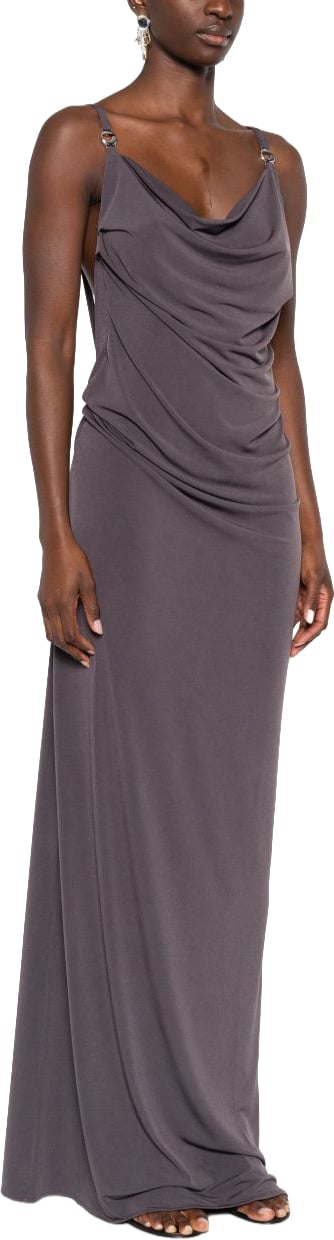Coperni Maxi Dress with Draped Detailing Grijs