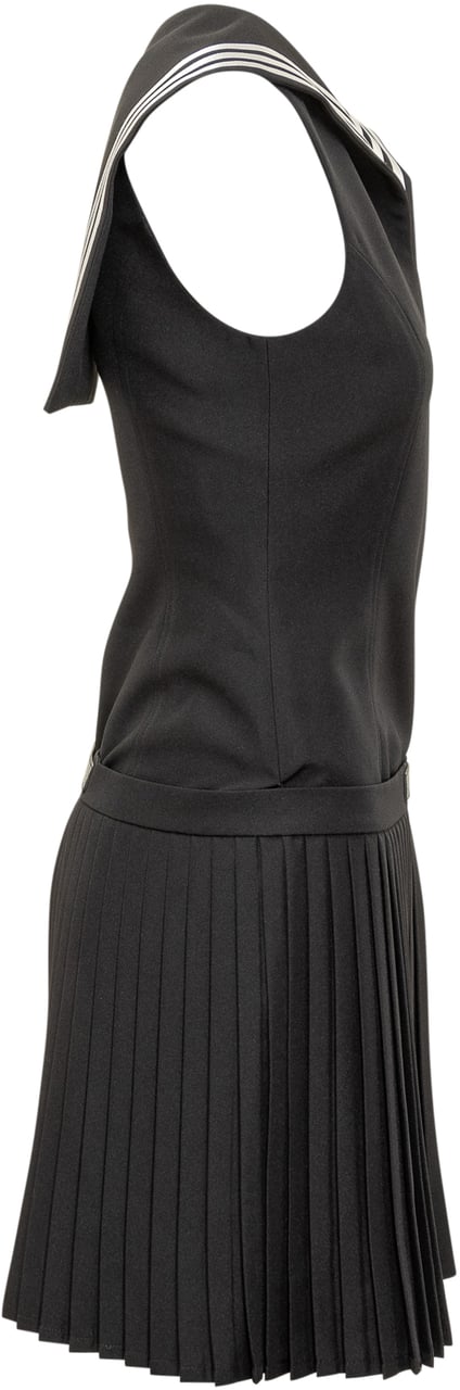 Coperni Abito Corto Nero con Colletto Sailor Coperni Zwart