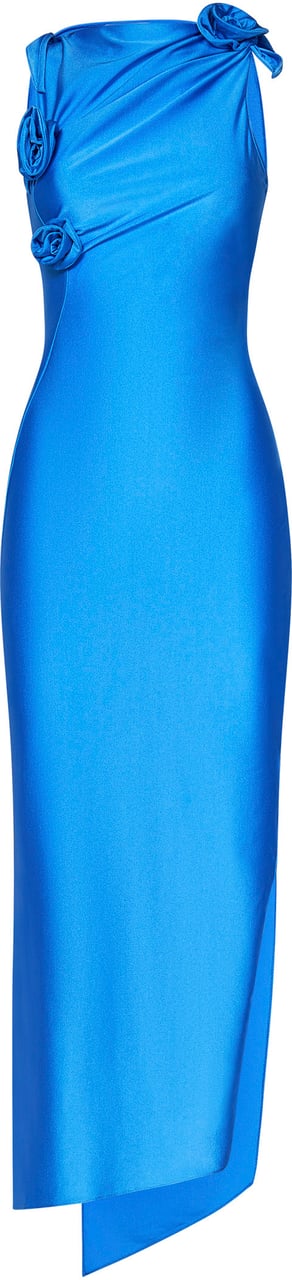 Coperni Asymmetric Flower Gown Blauw
