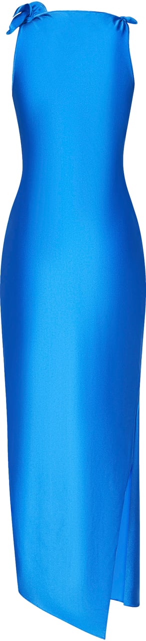 Coperni Asymmetric Flower Gown Blauw