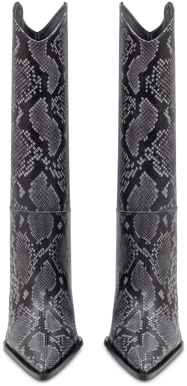 Coperni Coperni Stivali Cowboy Bridge in Stampa Pitone Grijs