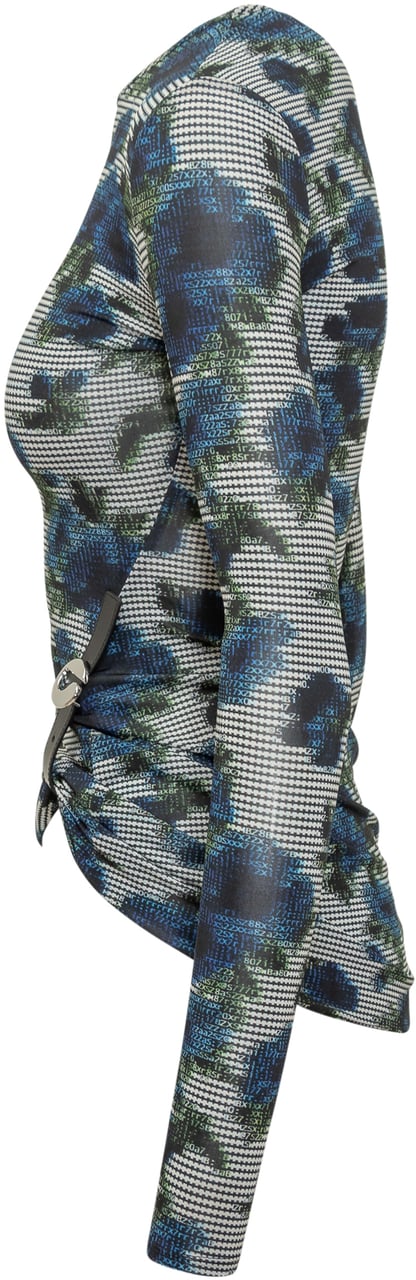 Coperni Top Coperni con Stampa Floreale e Fibbia Laterale Blauw