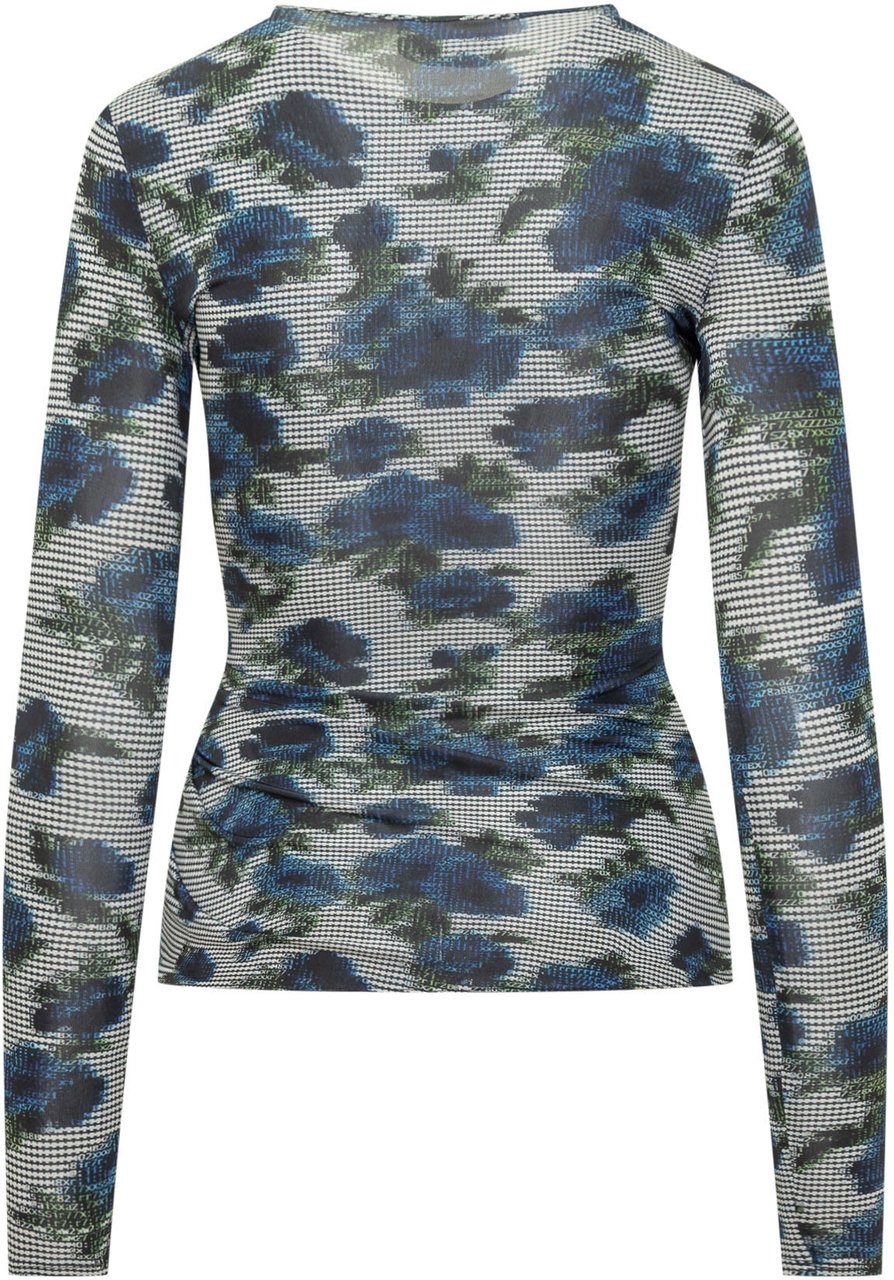 Coperni Top Coperni con Stampa Floreale e Fibbia Laterale Blauw