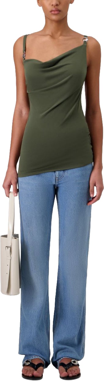 Coperni Draped Cowl Neckline Tank Top Groen