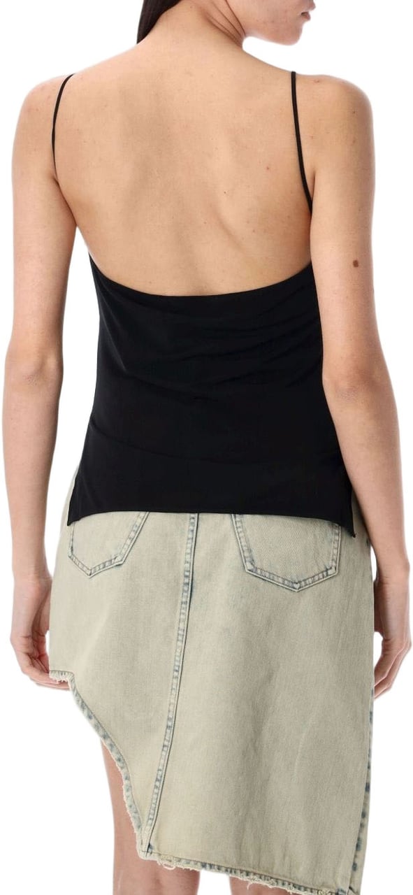 Coperni Cowl Neckline Black Tank Top Zwart