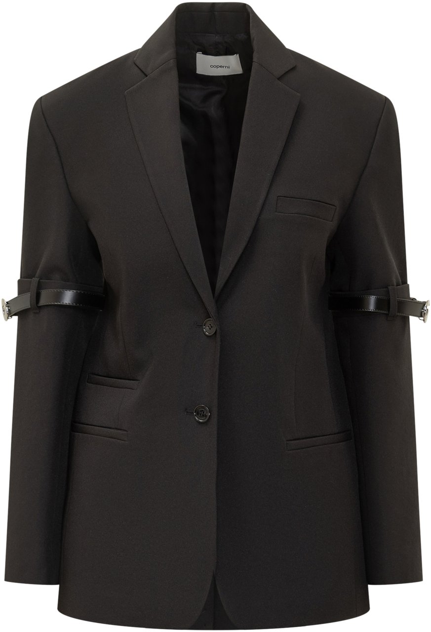 Coperni Coperni Blazer Nero con Dettaglio Cinturini Zwart