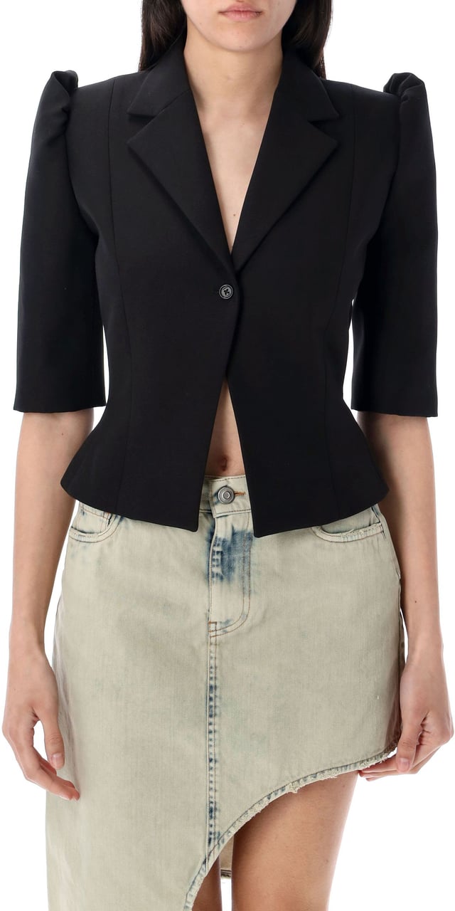 Coperni Cropped Tailored Jacket Nero Zwart