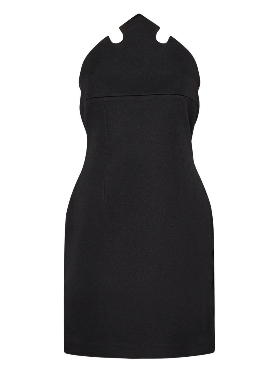 Coperni Sculptural Neckline Black Mini Dress Zwart