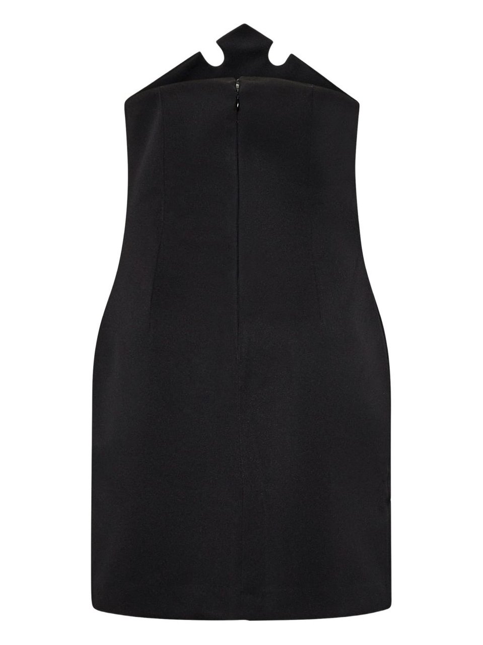 Coperni Sculptural Neckline Black Mini Dress Zwart
