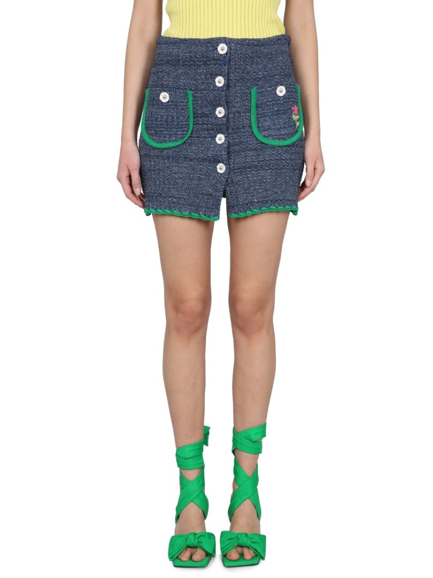 CORMIO Whimsical Scalloped Hem Skirt Blauw