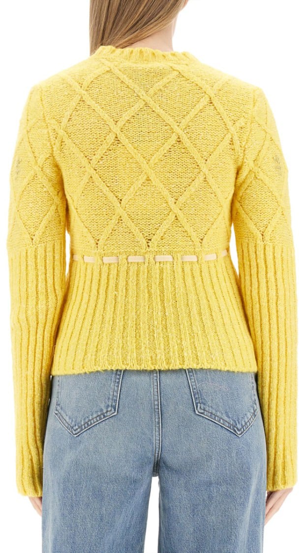 CORMIO Textured Wool Jersey Knitwear Geel