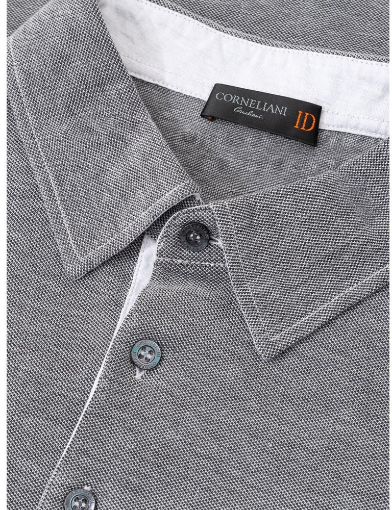 Corneliani Grey Long-Sleeve Polo Shirt Divers