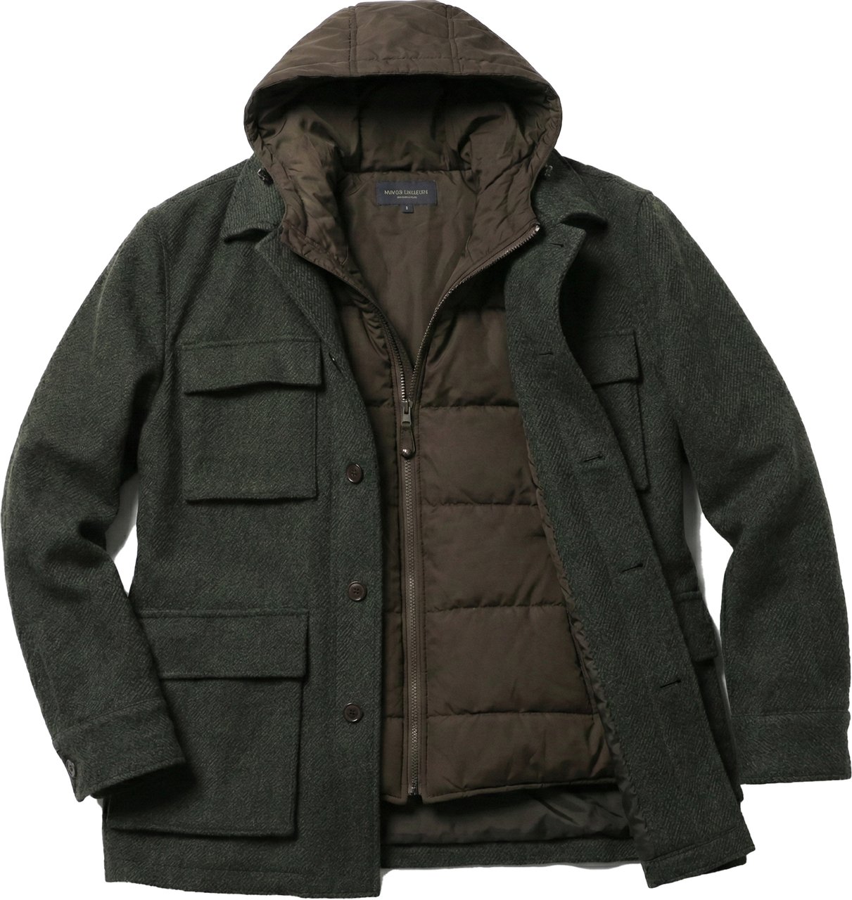 Corneliani CC Collection Corneliani Wool Jacket with Removable Puffer Vest, Size 50 Divers