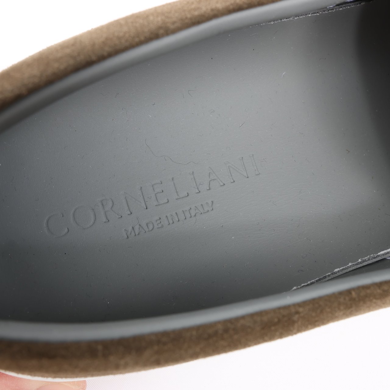 Corneliani CORNELIANI Suede and Cloth Slip-On Sneakers in Brown, Size 42.5 EU Bruin