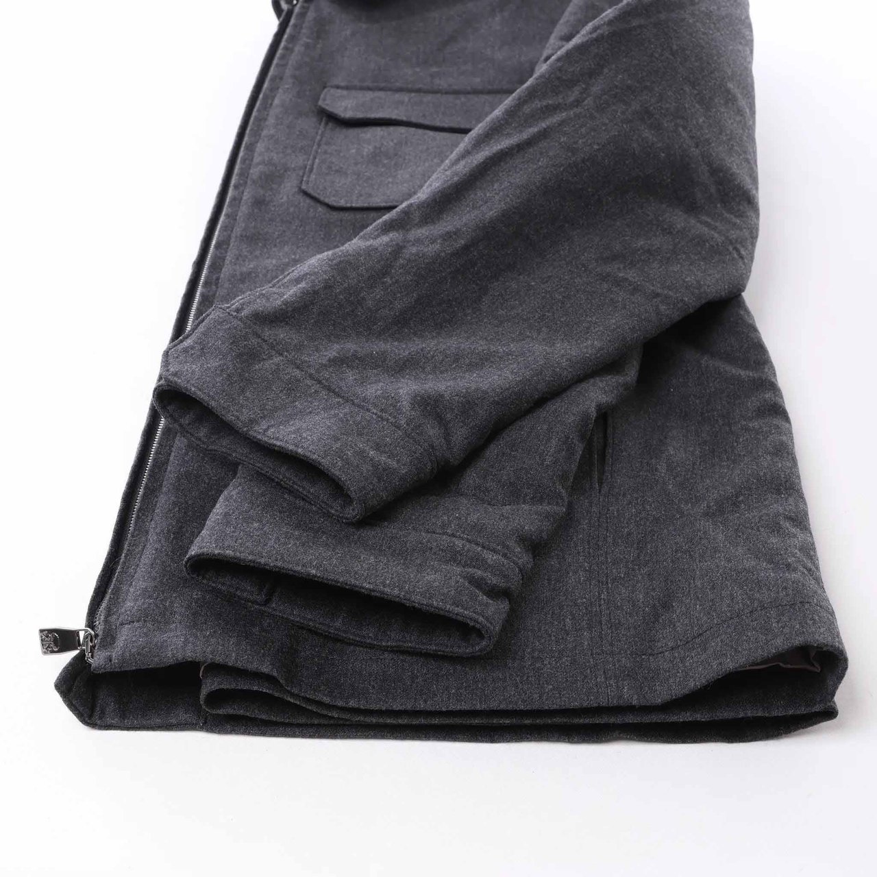 Corneliani Wool Coat in Gray, Size 50 IT Grijs