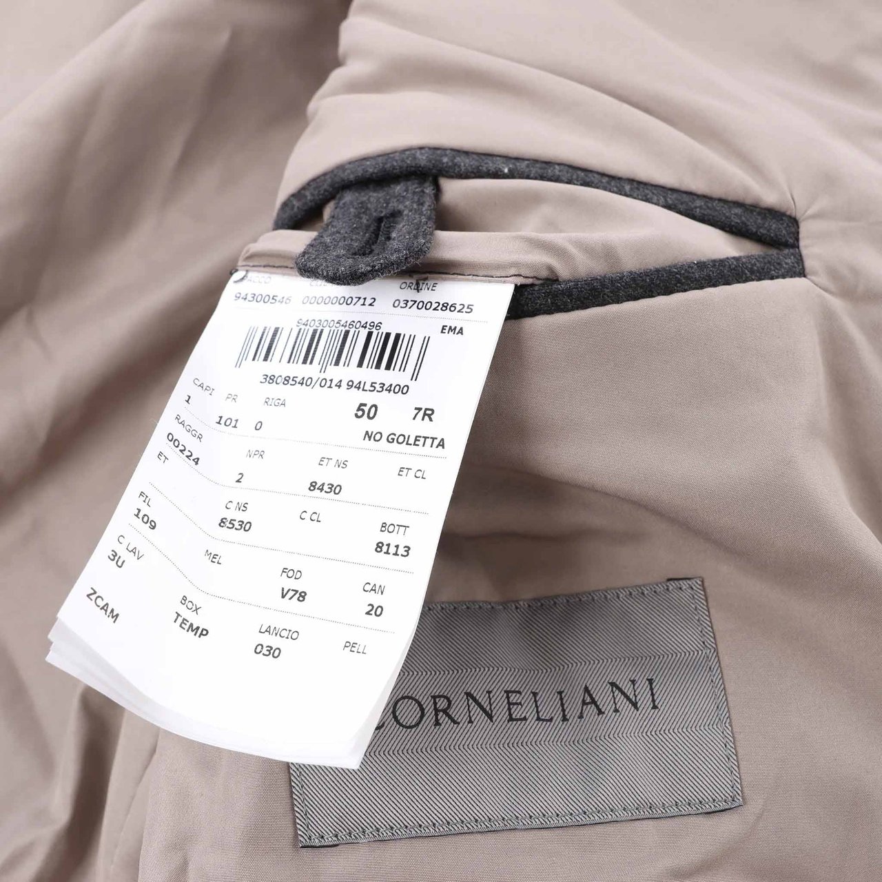 Corneliani Wool Coat in Gray, Size 50 IT Grijs