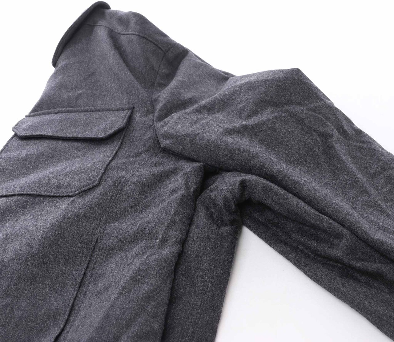 Corneliani Wool Coat in Gray, Size 50 IT Grijs