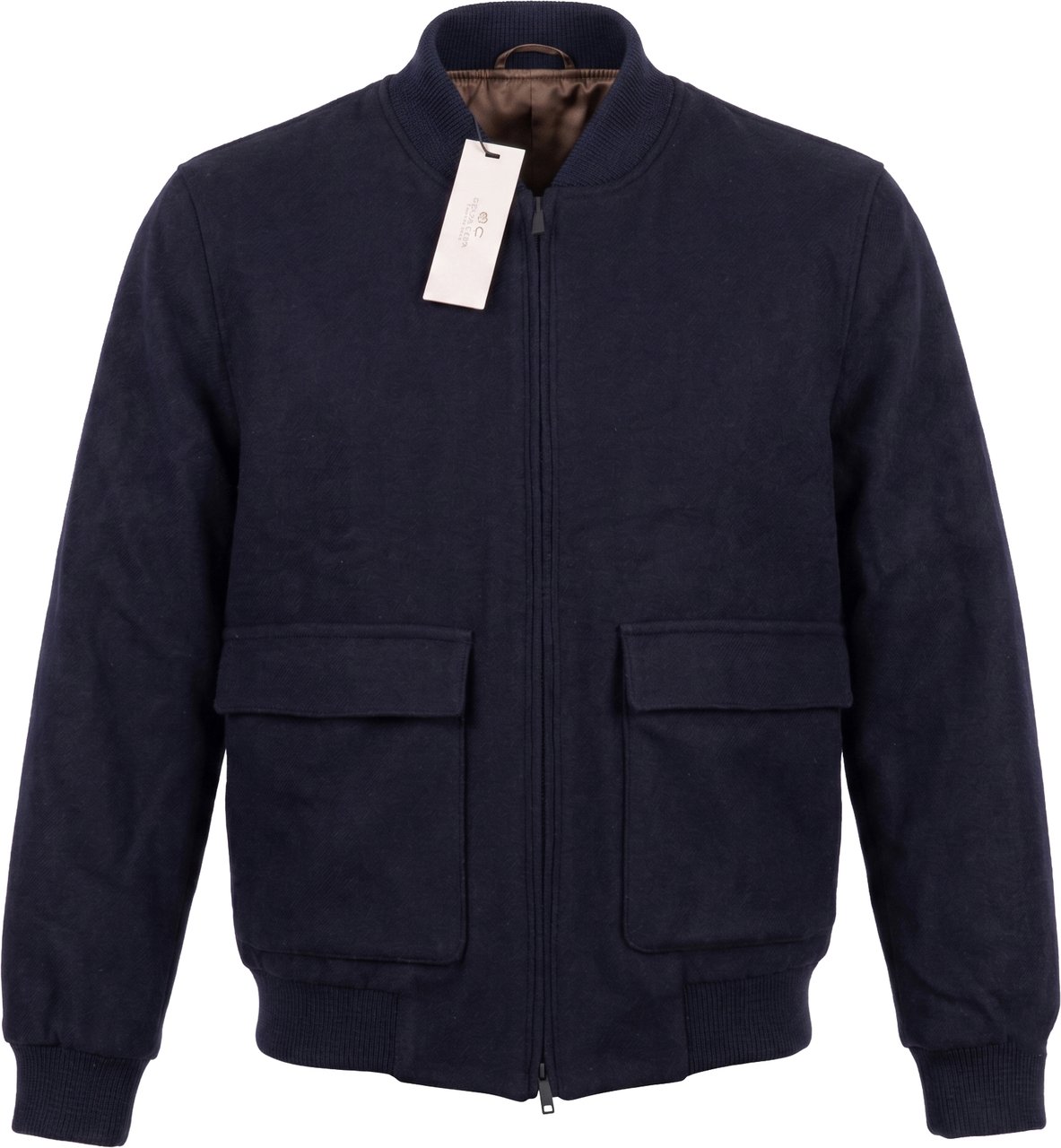Corneliani O.Wear Bomber Jacket in Navy Blue, Size 50 IT Blauw