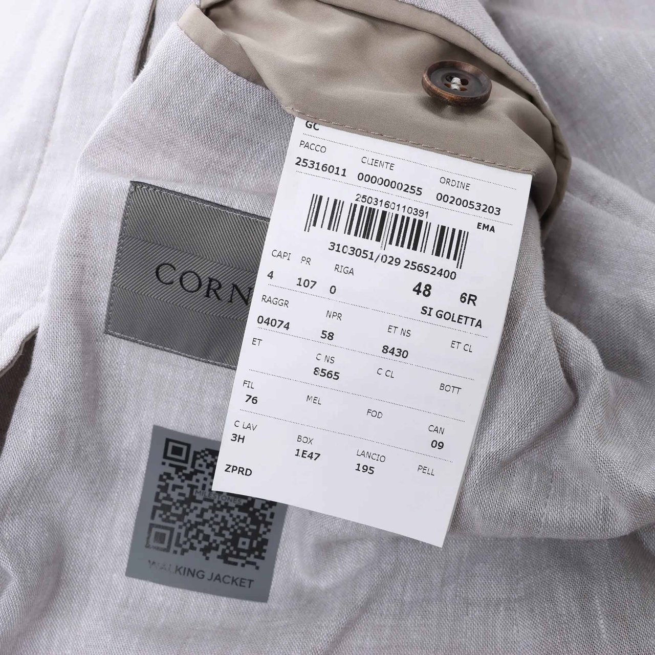 Corneliani Wool Jacket in Beige, Size 48 IT Beige