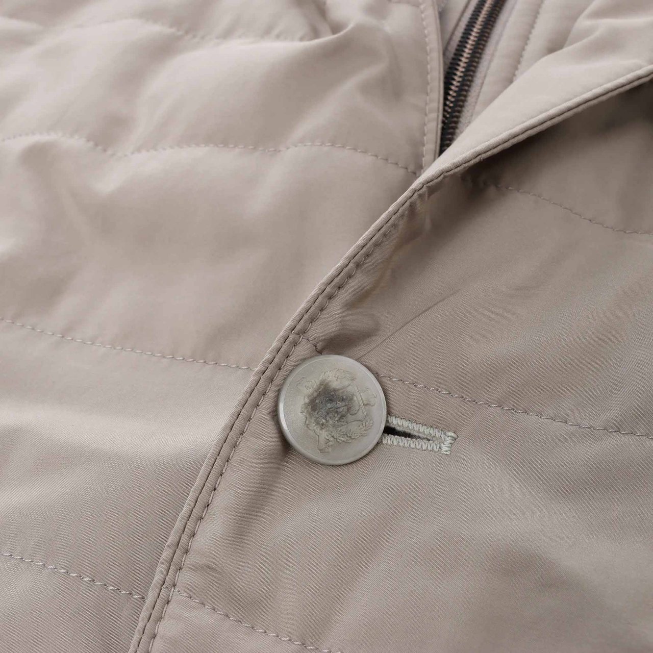 Corneliani Wool Jacket in Beige, Size 48 IT Beige