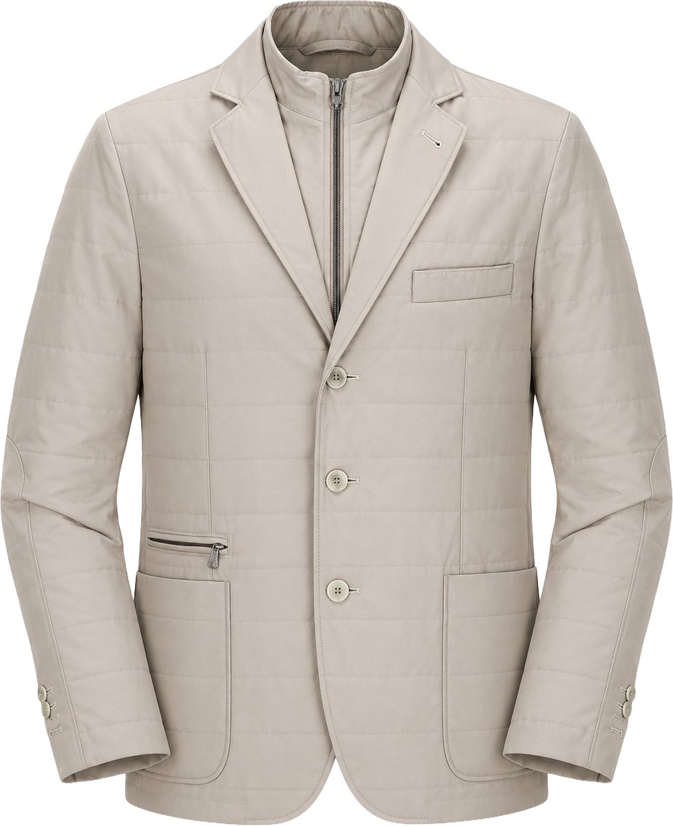 Corneliani Wool Jacket in Beige, Size 48 IT Beige