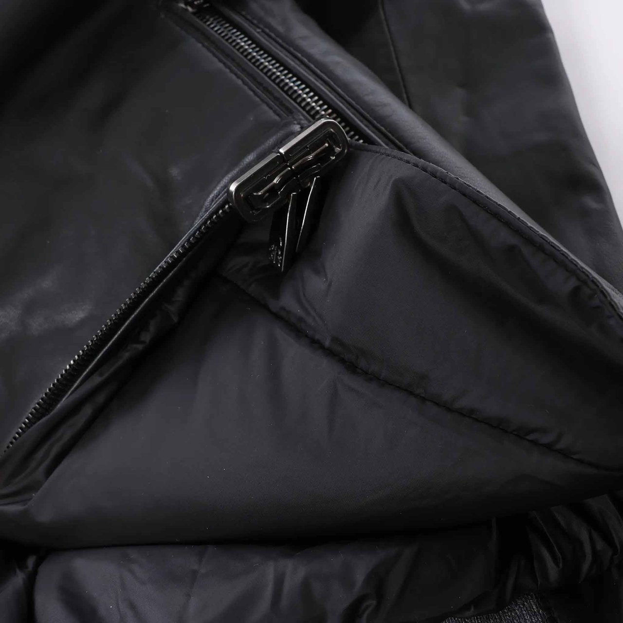 Corneliani Leather Double Side Jacket in Black, Size 50 IT Zwart