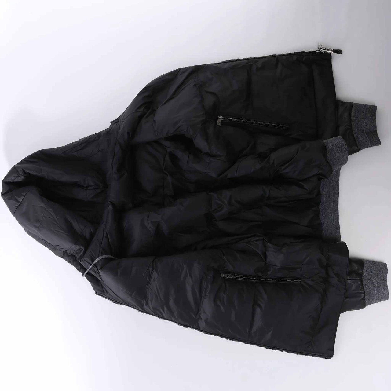 Corneliani Leather Double Side Jacket in Black, Size 50 IT Zwart