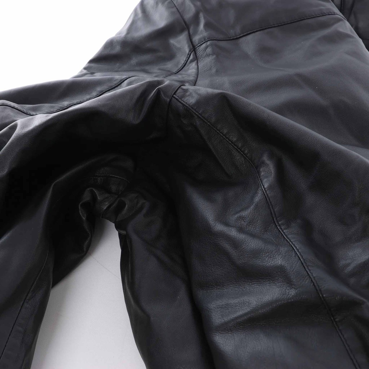 Corneliani Leather Double Side Jacket in Black, Size 50 IT Zwart