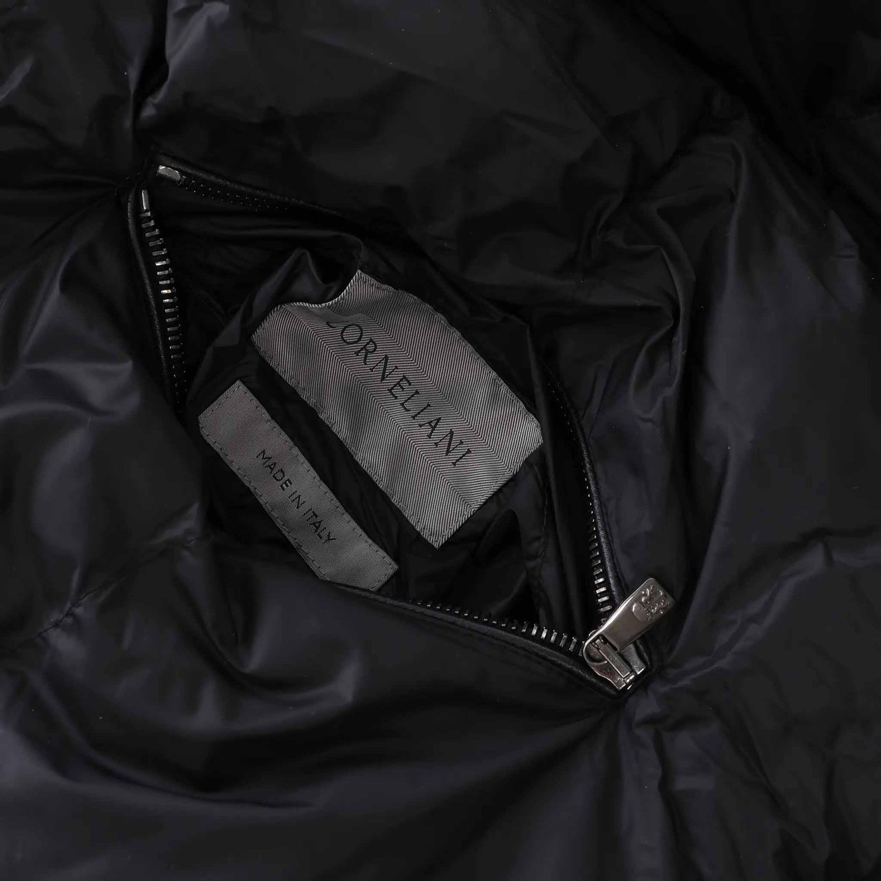 Corneliani Leather Double Side Jacket in Black, Size 50 IT Zwart
