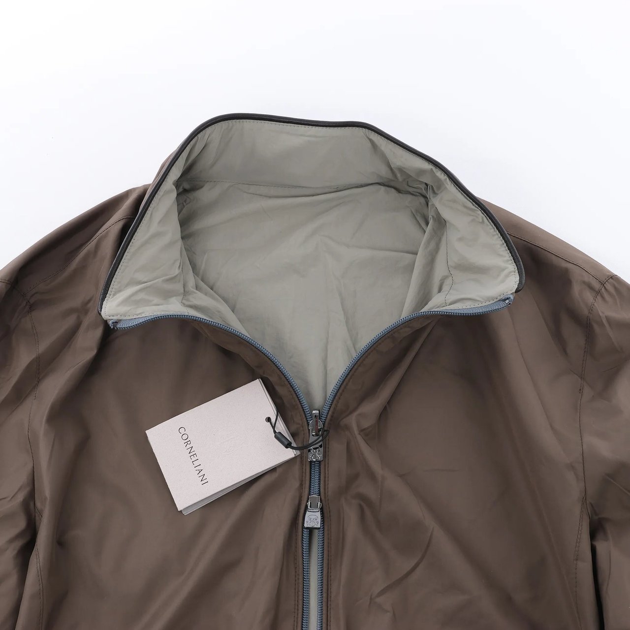 Corneliani Reversible Jacket in Brown, Size 50 IT Bruin