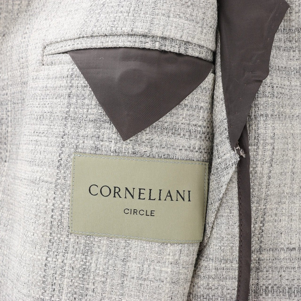 Corneliani Single-Breasted Check Wool Coat in Gray, Size 52 IT Grijs