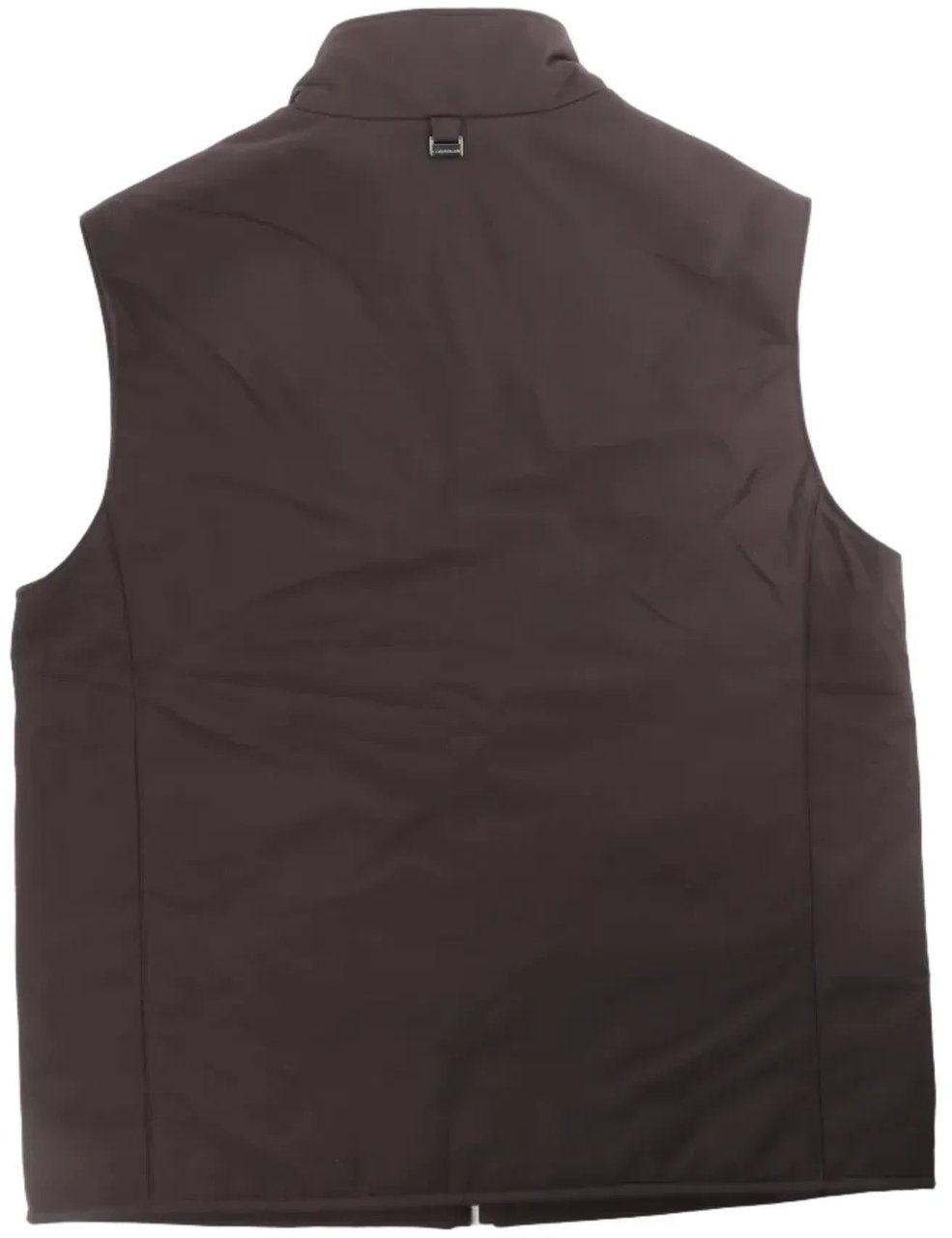 Corneliani Quilted Zip Gilet in Brown, Size 50 IT Bruin