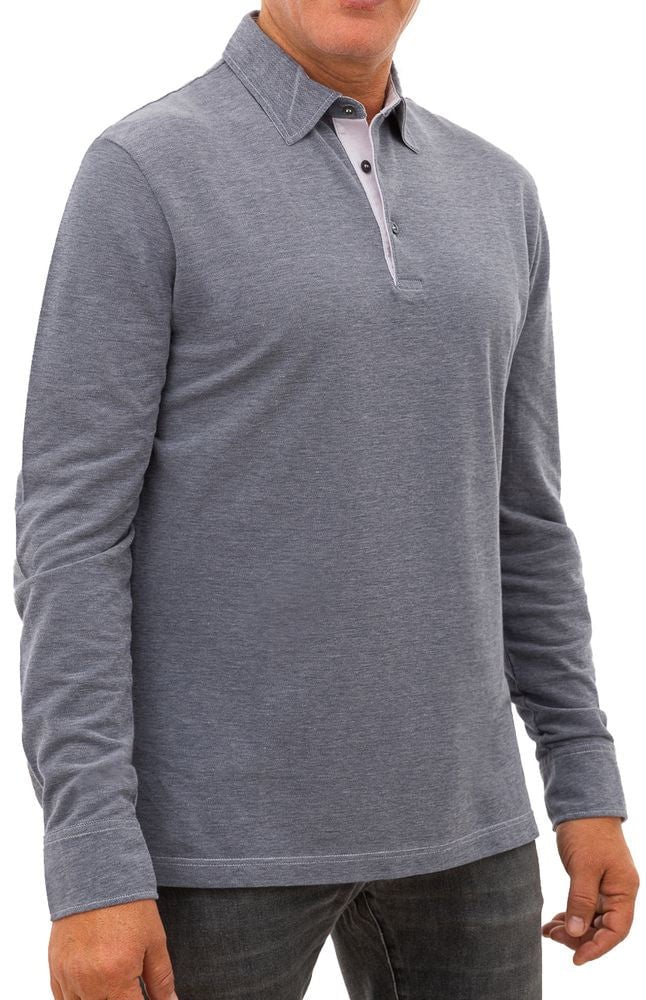 Corneliani Blue Cotton Polo Shirt Blauw