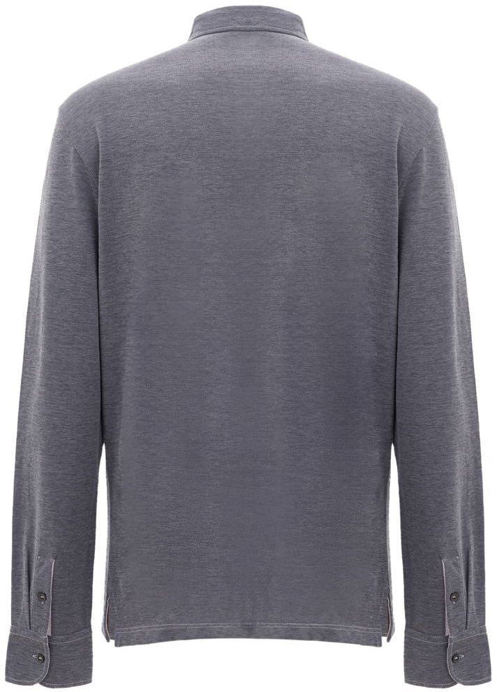 Corneliani Blue Cotton Polo Shirt Blauw