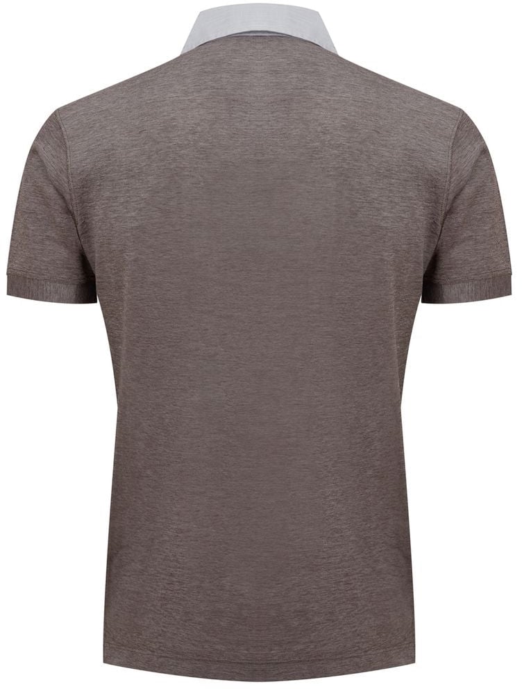 Corneliani Bicolor Cotton Shortsleeve Shirt Divers