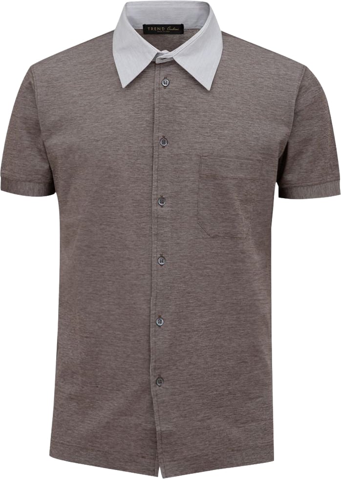Corneliani Bicolor Cotton Shortsleeve Shirt Divers