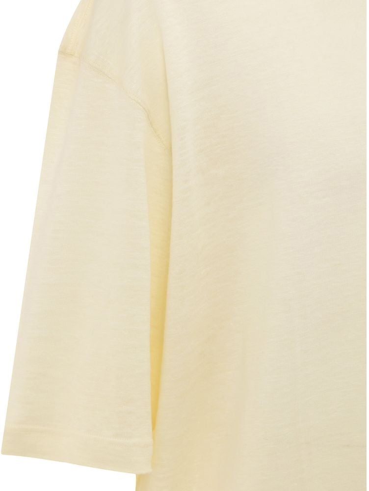 Corneliani Corneliani Yellow Linen T-Shirt Geel