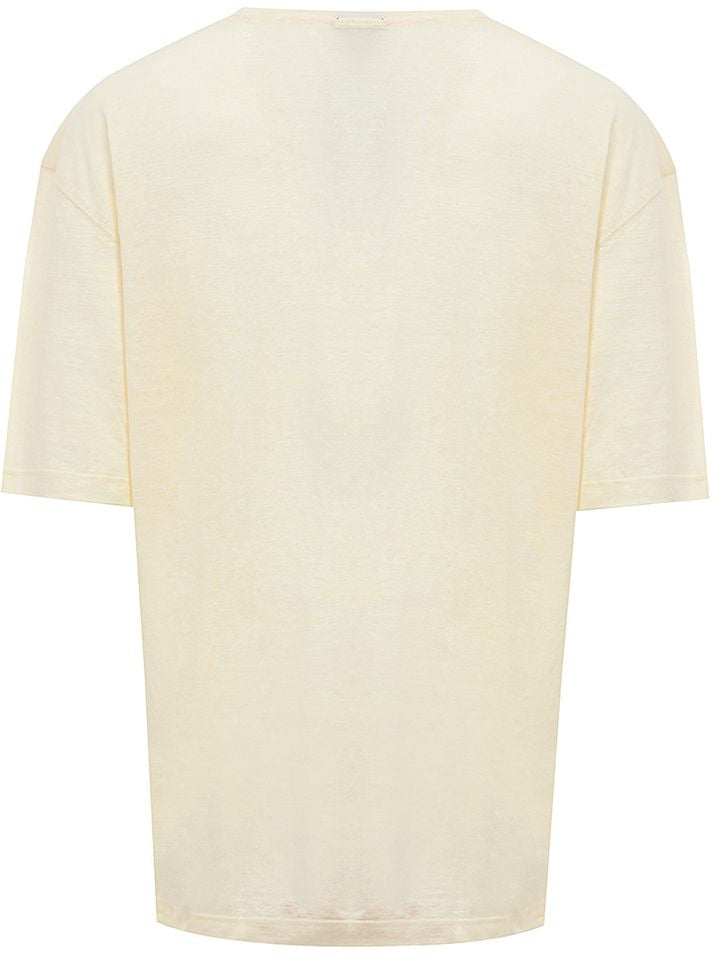 Corneliani Corneliani Yellow Linen T-Shirt Geel
