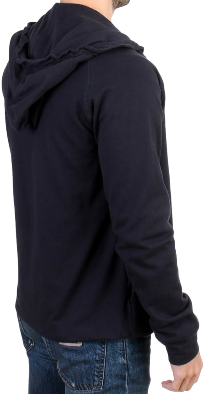 Costume National Blue hooded cotton sweater Blauw