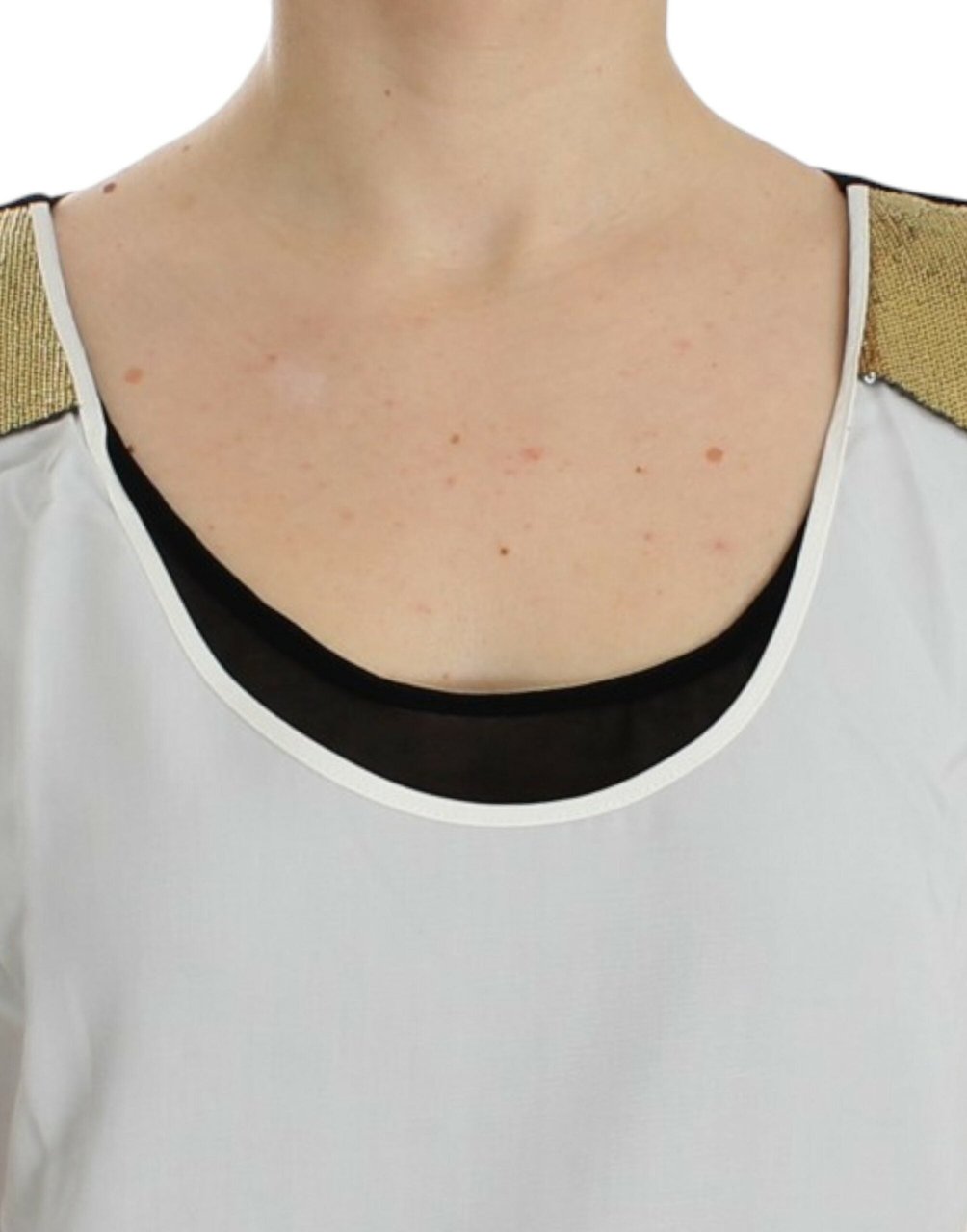 Costume National White sleeveless top Zwart