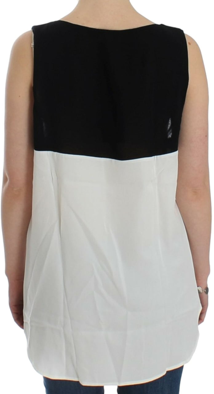 Costume National White sleeveless top Zwart
