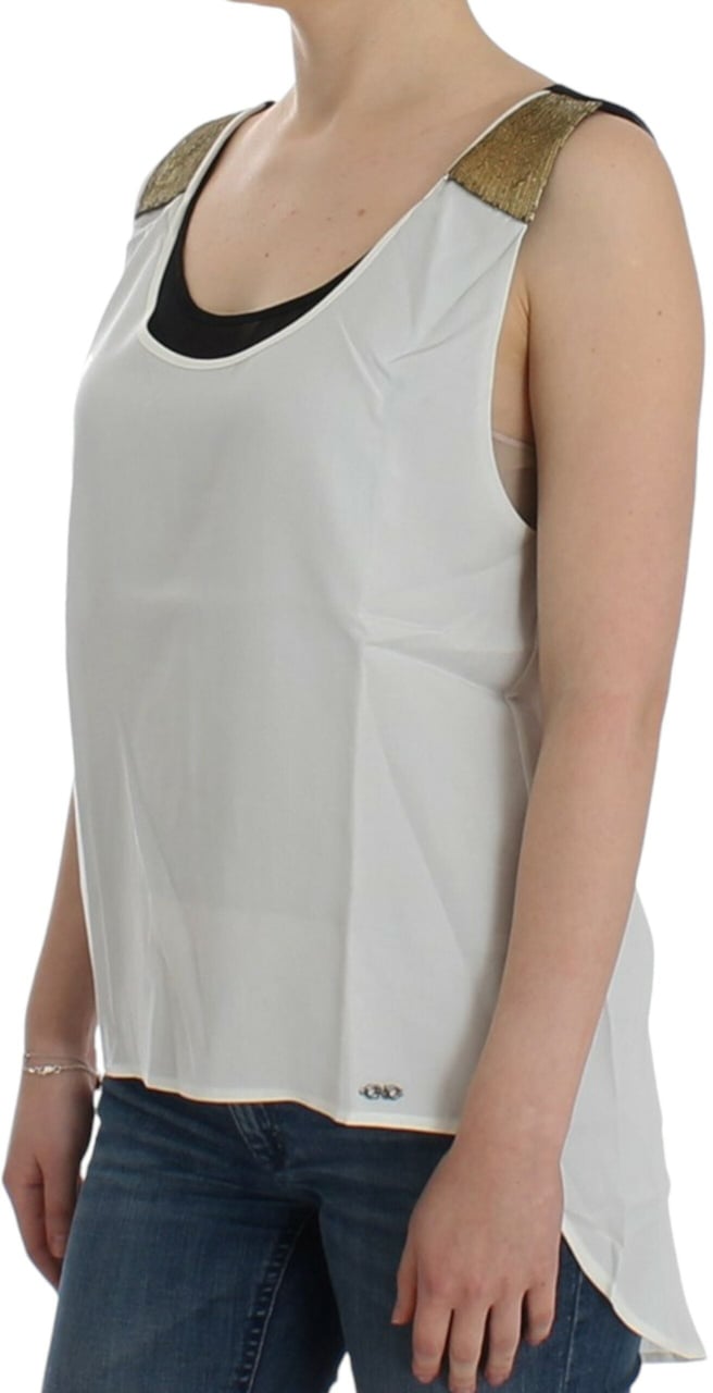 Costume National White sleeveless top Zwart