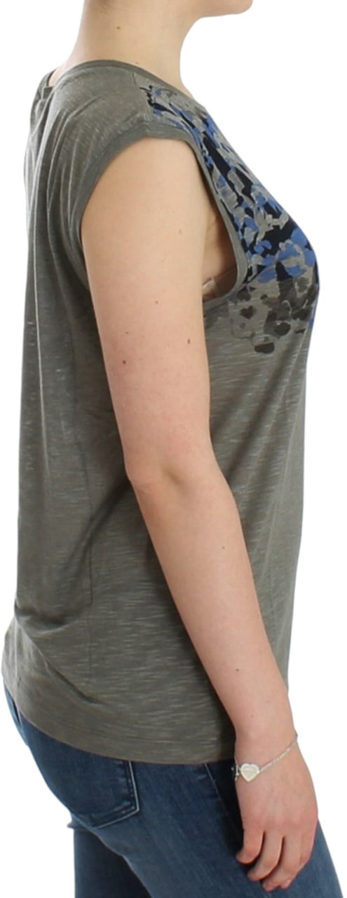 Costume National Gray print sleeveless t-shirt Grijs